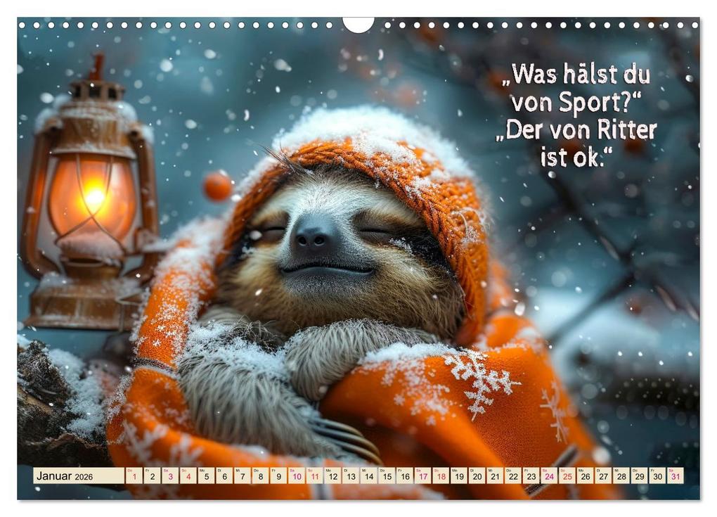 Weitere Ansicht: Faultier - Albtraum Sport (Wandkalender 2026 DIN A3 quer), CALVENDO Monatskalender | Peter Roder, Calvendo