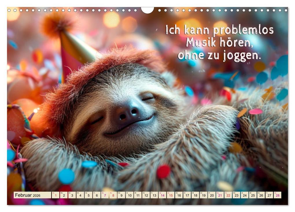 Weitere Ansicht: Faultier - Albtraum Sport (Wandkalender 2026 DIN A3 quer), CALVENDO Monatskalender | Peter Roder, Calvendo