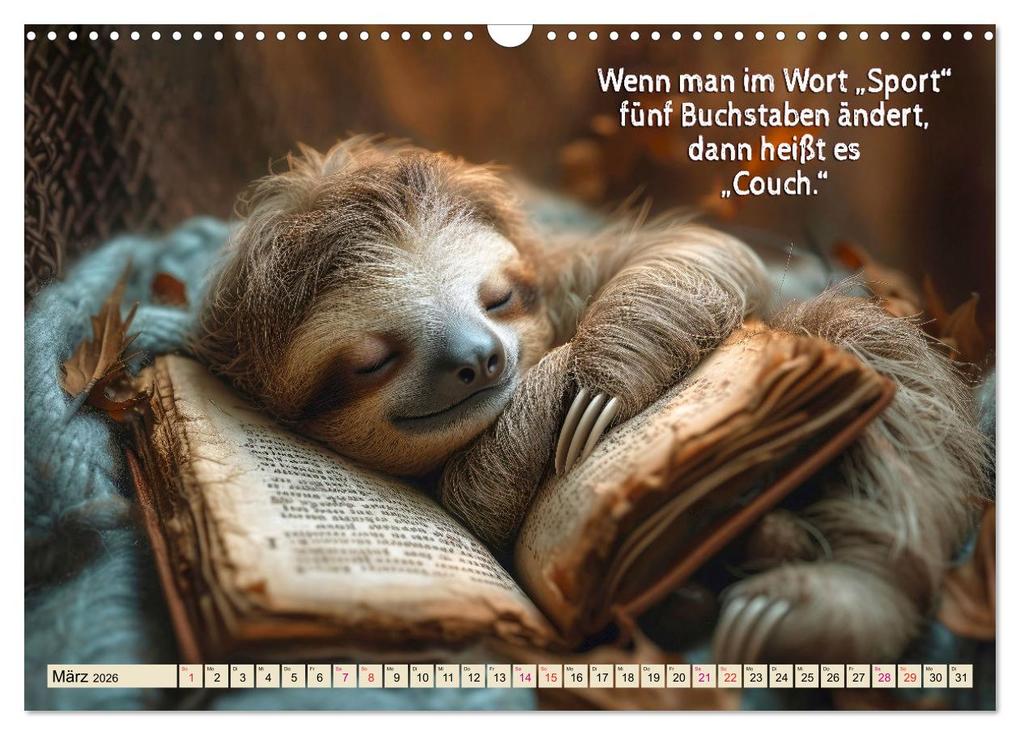 Weitere Ansicht: Faultier - Albtraum Sport (Wandkalender 2026 DIN A3 quer), CALVENDO Monatskalender | Peter Roder, Calvendo