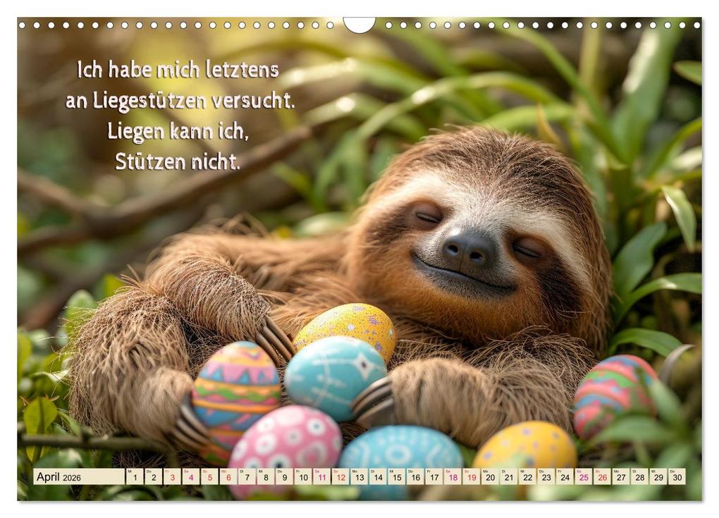 Weitere Ansicht: Faultier - Albtraum Sport (Wandkalender 2026 DIN A3 quer), CALVENDO Monatskalender | Peter Roder, Calvendo