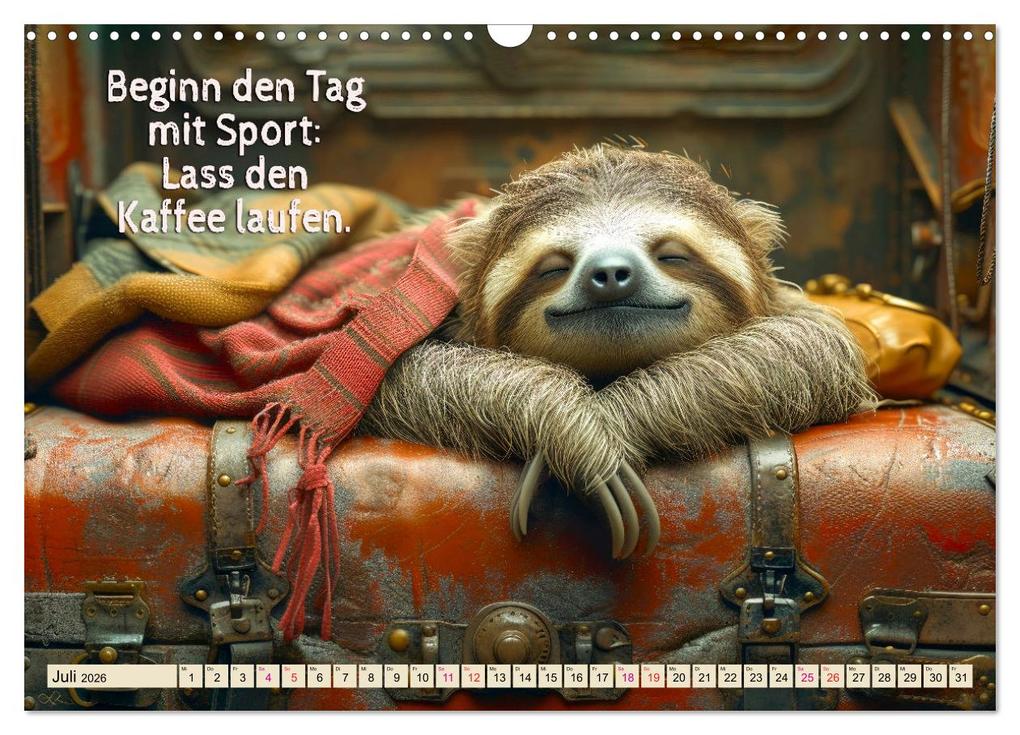 Weitere Ansicht: Faultier - Albtraum Sport (Wandkalender 2026 DIN A3 quer), CALVENDO Monatskalender | Peter Roder, Calvendo