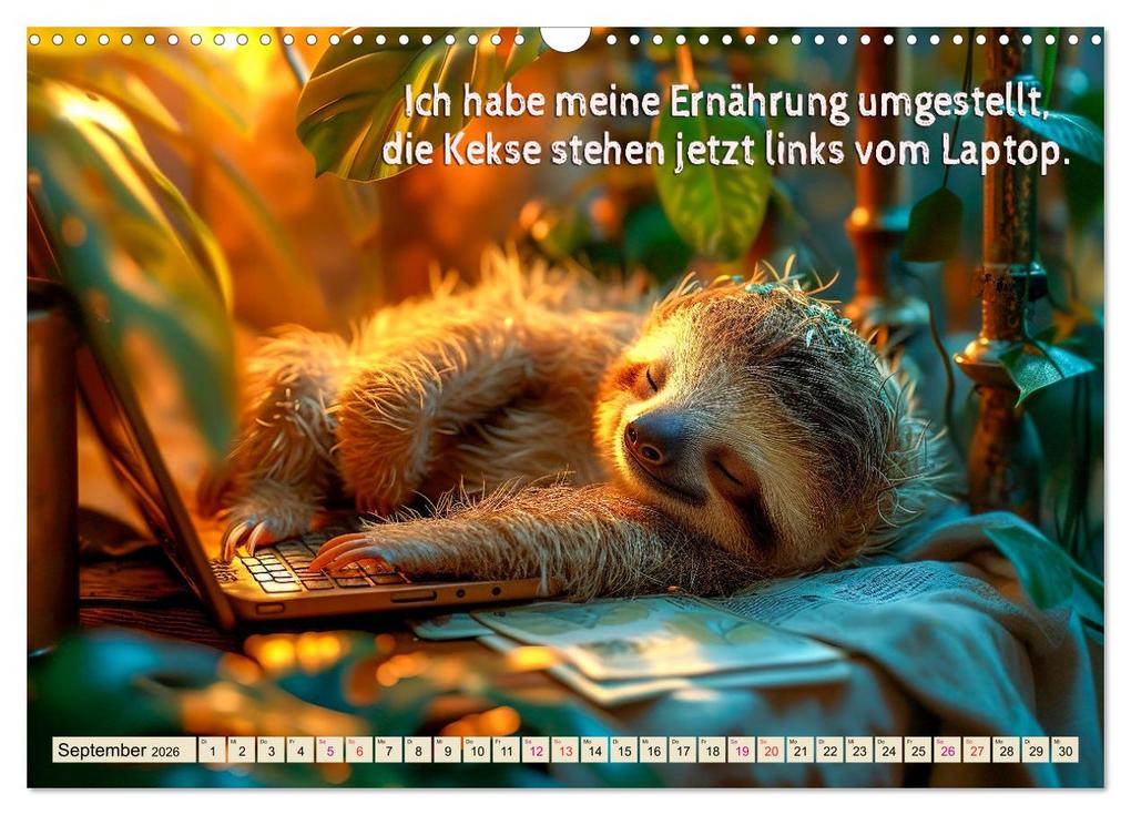 Weitere Ansicht: Faultier - Albtraum Sport (Wandkalender 2026 DIN A3 quer), CALVENDO Monatskalender | Peter Roder, Calvendo