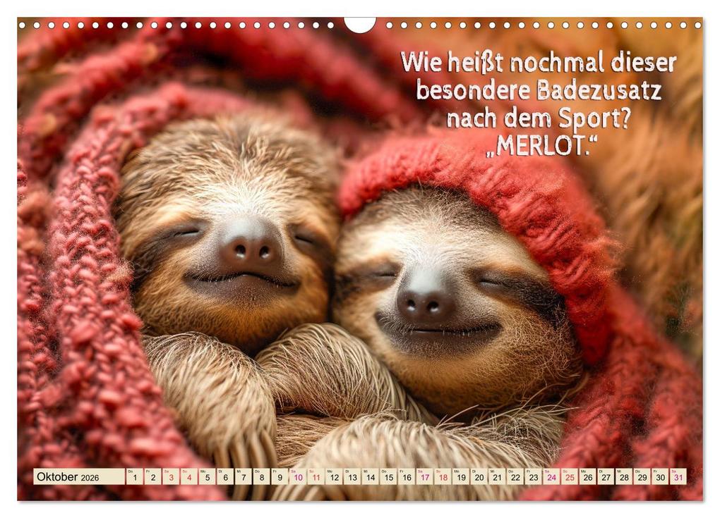 Weitere Ansicht: Faultier - Albtraum Sport (Wandkalender 2026 DIN A3 quer), CALVENDO Monatskalender | Peter Roder, Calvendo