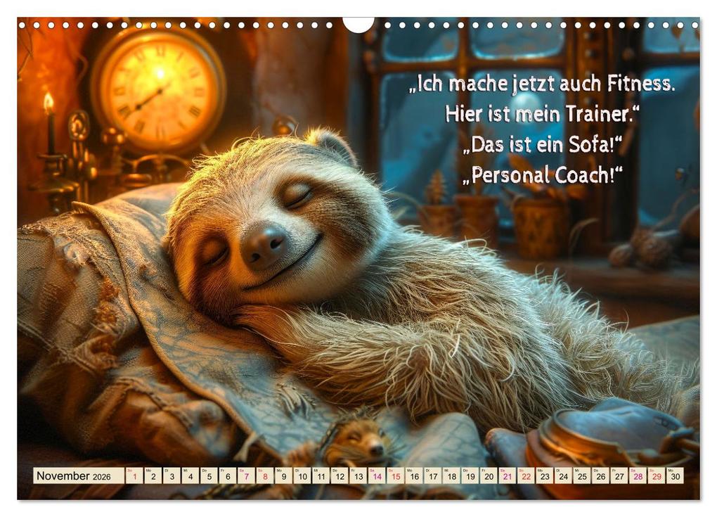 Weitere Ansicht: Faultier - Albtraum Sport (Wandkalender 2026 DIN A3 quer), CALVENDO Monatskalender | Peter Roder, Calvendo