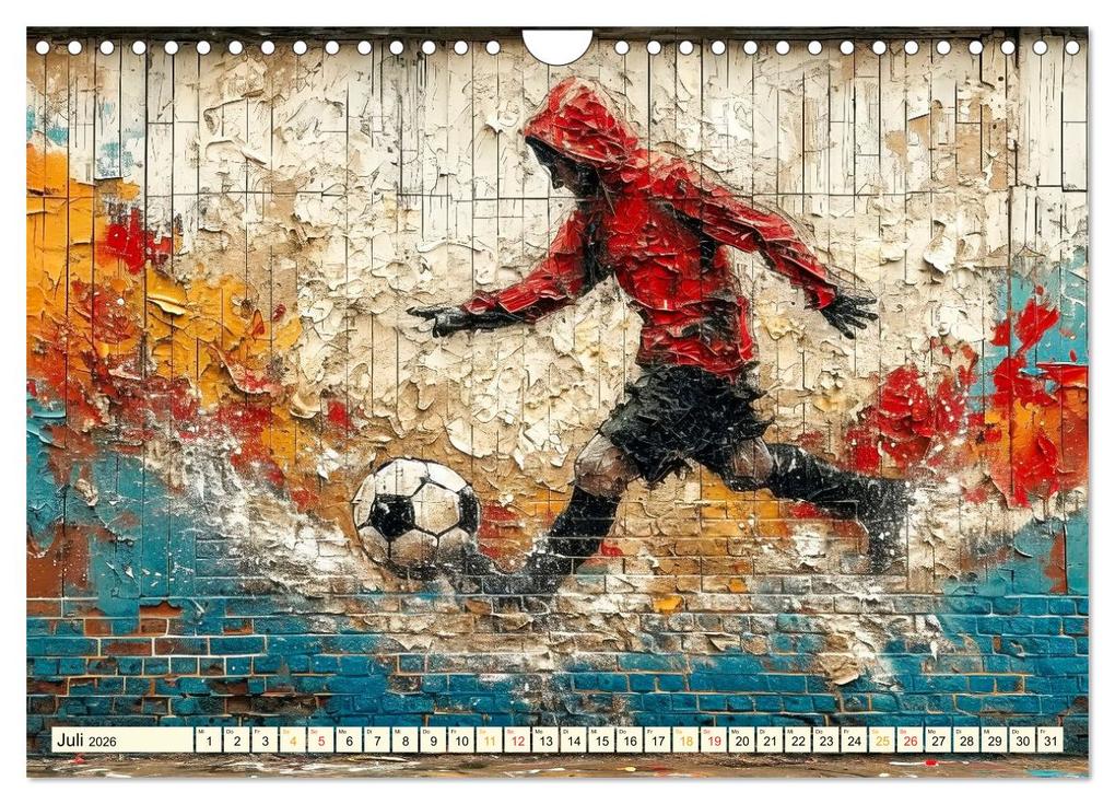 Weitere Ansicht: Fußball Graffiti - sportliche Kunst (Wandkalender 2026 DIN A4 quer), CALVENDO Monatskalender | Peter Roder, Calvendo