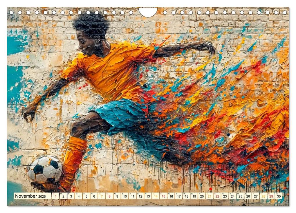 Weitere Ansicht: Fußball Graffiti - sportliche Kunst (Wandkalender 2026 DIN A4 quer), CALVENDO Monatskalender | Peter Roder, Calvendo