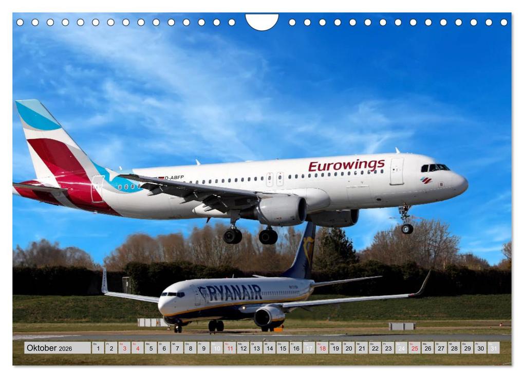 Weitere Ansicht: Flugzeuge - Starts und Landeanflüge (Wandkalender 2026 DIN A4 quer), CALVENDO Monatskalender | Frank Gayde, Calvendo
