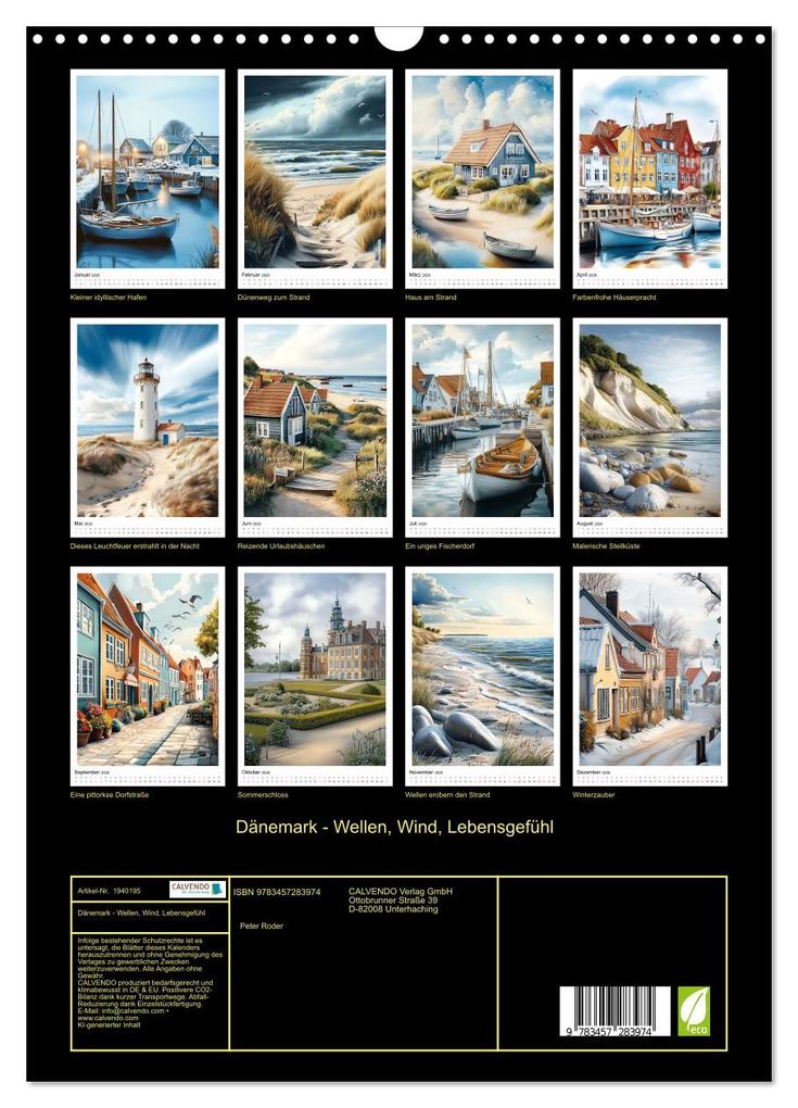 Weitere Ansicht: Dänemark - Wellen, Wind, Lebensgefühl (Wandkalender 2026 DIN A3 hoch), CALVENDO Monatskalender | Peter Roder, Calvendo