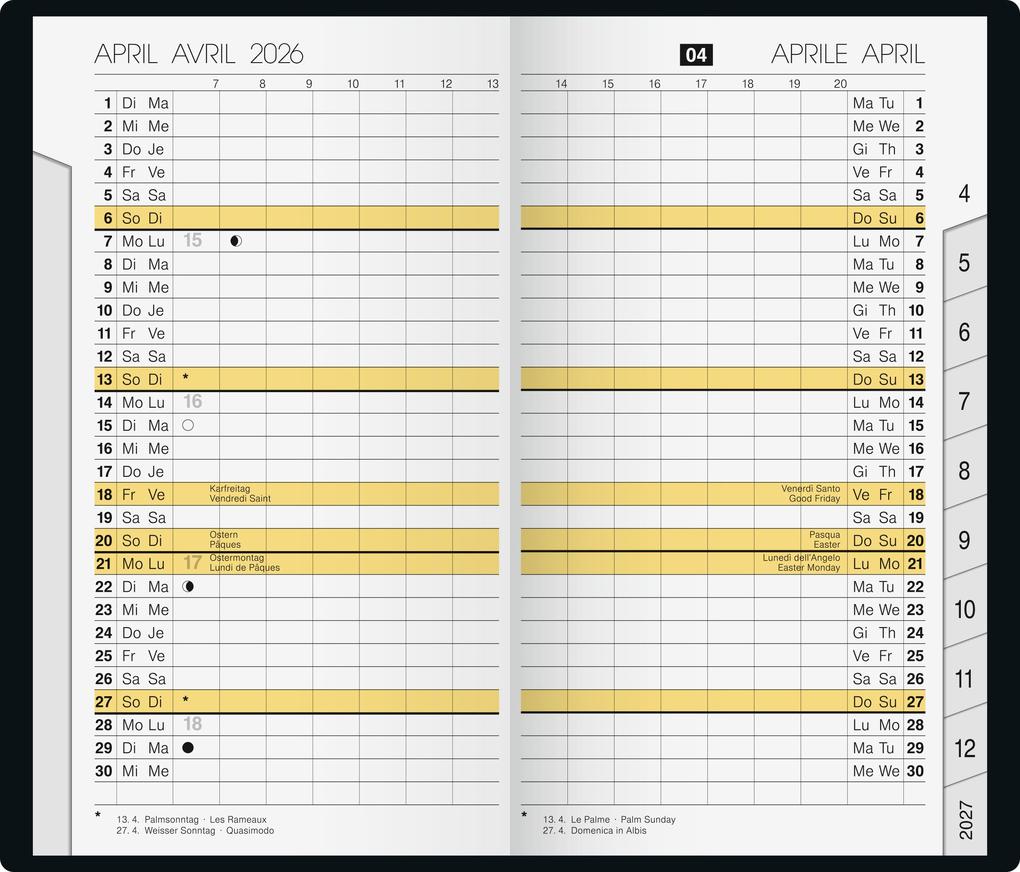 Weitere Ansicht: rido/idé 7046962906 | Taschenkalender Mod. M-Planer 2026 | A6, Kunststoff, schwarz