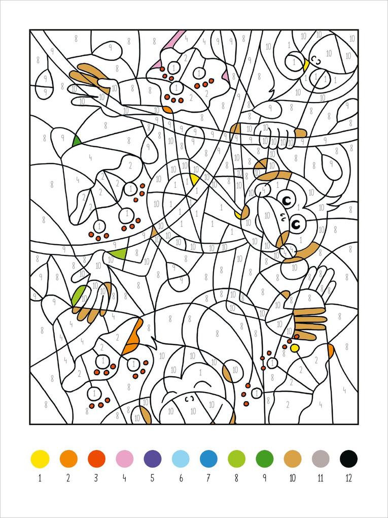 Weitere Ansicht: Mein dickes Malen-nach-Zahlen-Buch - Wilde Tiere