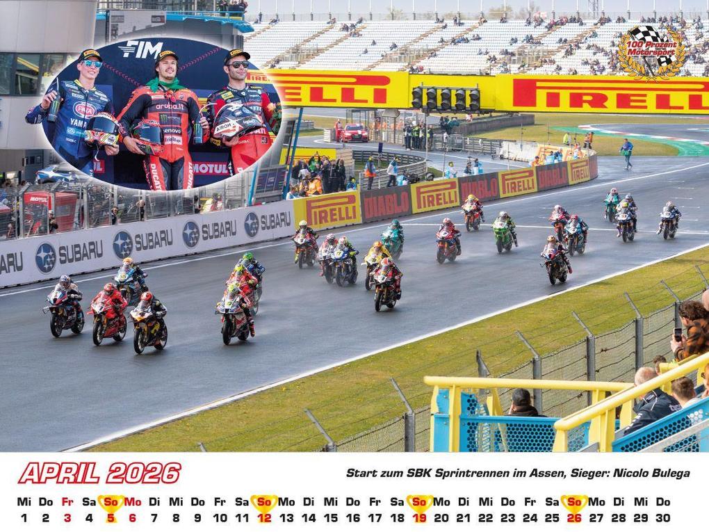 Weitere Ansicht: Superbike WM Kalender 2026 | Frank Pommer