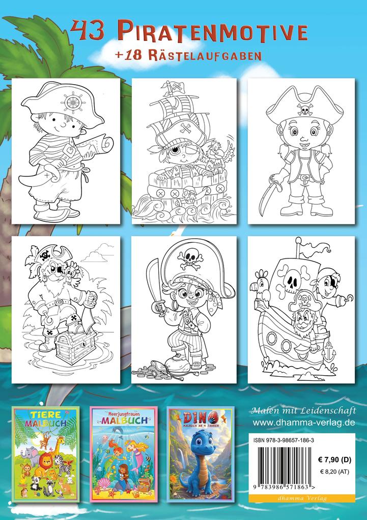 Weitere Ansicht: Piraten Malbuch ab 4 Jahren mit Rätselspaß | Josef Mickey Müller