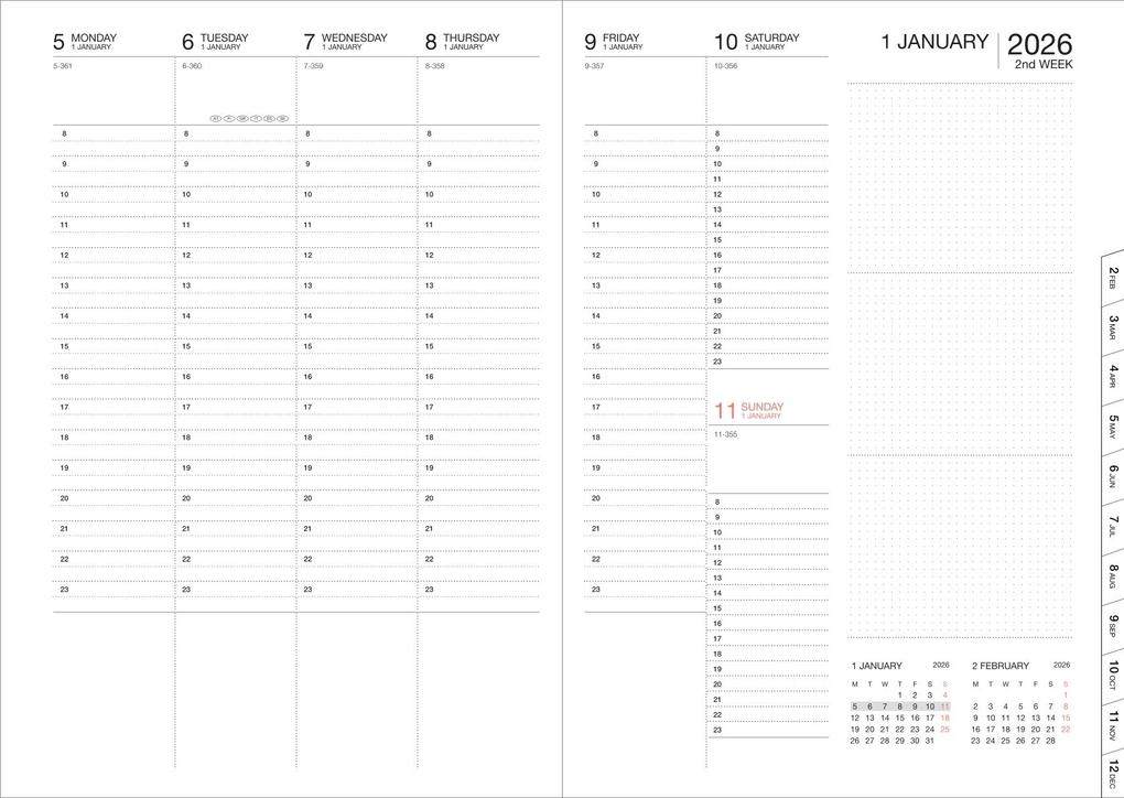 Weitere Ansicht: MARK'S 2025/26 Taschenkalender, A5 Cats // Gray