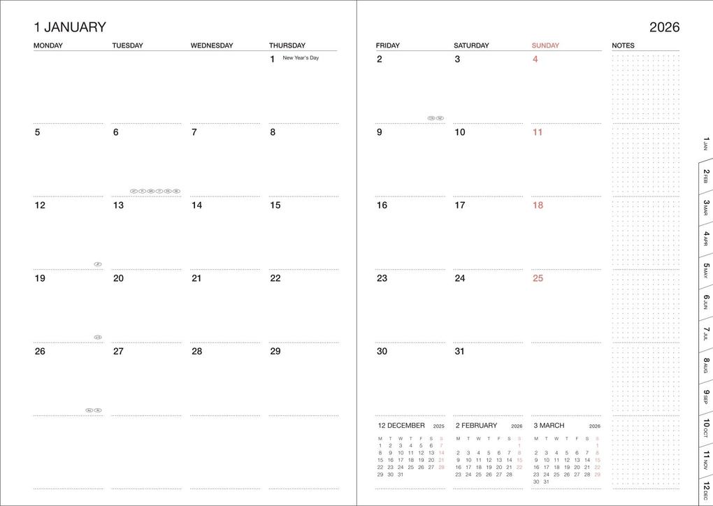 Weitere Ansicht: MARK'S 2025/26 Taschenkalender, A5 Cats // Gray
