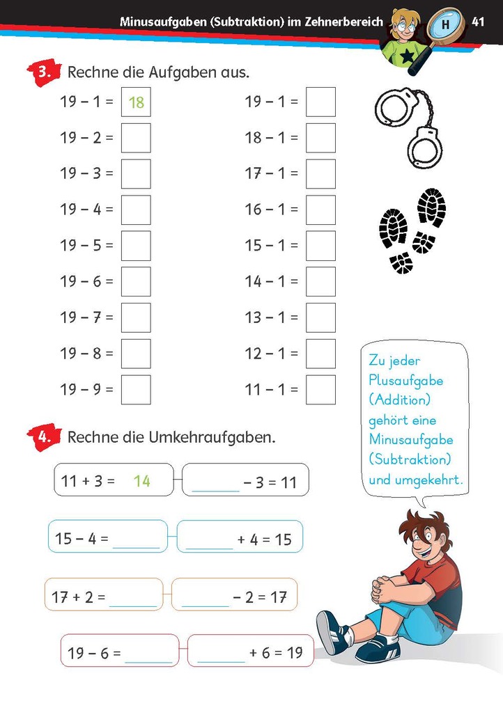 Weitere Ansicht: Die drei ??? Kids: Mein Übungsheft Mathe 1. Klasse - Rechnen bis 20
