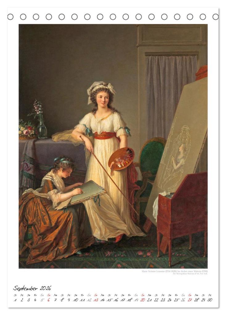 Weitere Ansicht: Alte Meisterinnen - Künstlerinnen des 17. und 18. Jahrhunderts Kunstkalender (Tischkalender 2026 DIN A5 hoch), CALVENDO Monatskalender | time4arts Kunstkalender, Timearts Kunstkalender, Calvendo