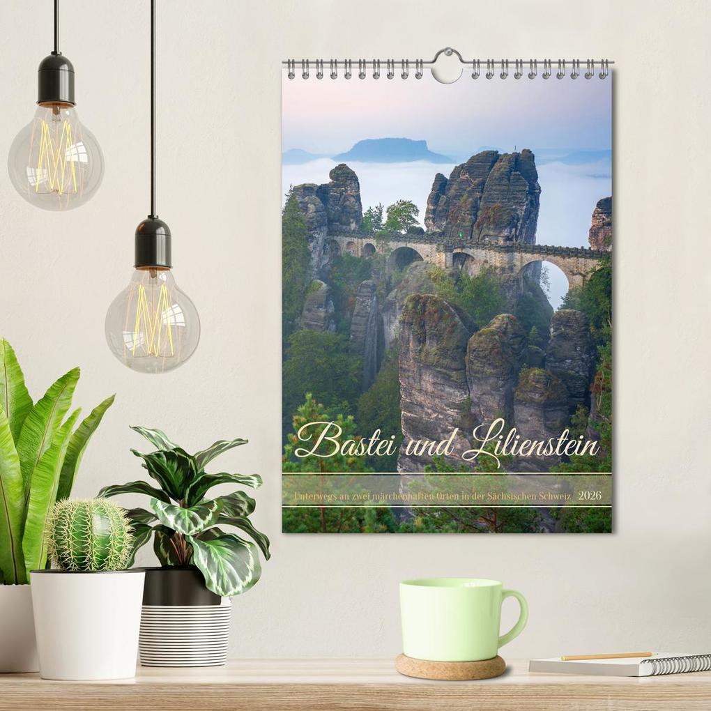 Weitere Ansicht: Bastei und Lilienstein - Unterwegs an zwei märchenhaften Orten in der Sächsischen Schweiz (Wandkalender 2026 DIN A4 hoch), CALVENDO Monatskalender | Thomas Bugdoll, Calvendo