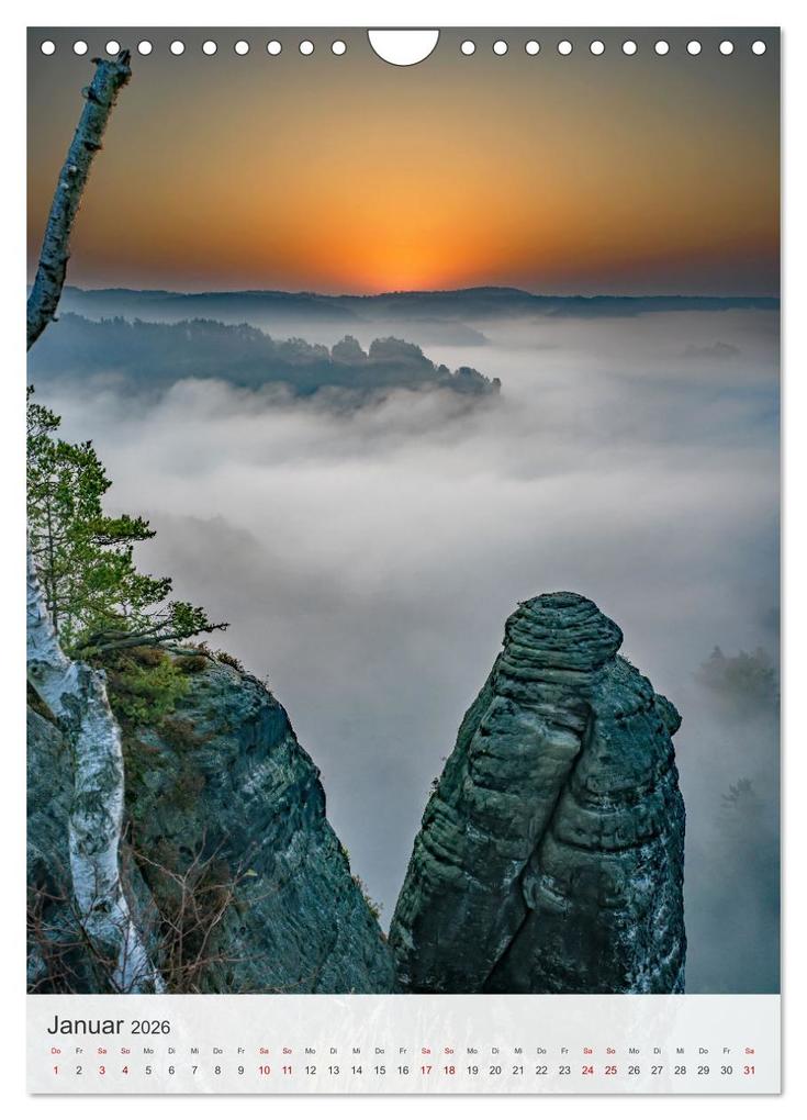 Weitere Ansicht: Bastei und Lilienstein - Unterwegs an zwei märchenhaften Orten in der Sächsischen Schweiz (Wandkalender 2026 DIN A4 hoch), CALVENDO Monatskalender | Thomas Bugdoll, Calvendo