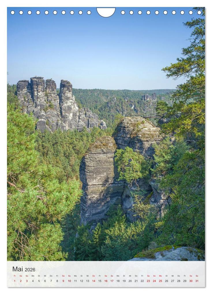 Weitere Ansicht: Bastei und Lilienstein - Unterwegs an zwei märchenhaften Orten in der Sächsischen Schweiz (Wandkalender 2026 DIN A4 hoch), CALVENDO Monatskalender | Thomas Bugdoll, Calvendo