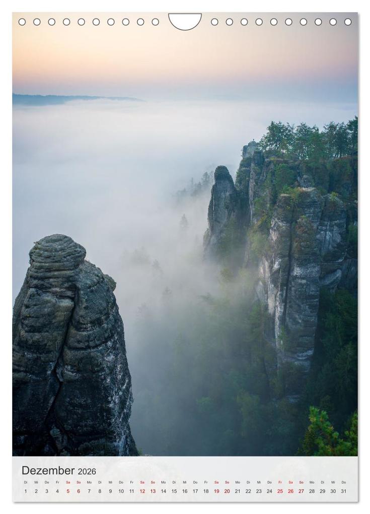 Weitere Ansicht: Bastei und Lilienstein - Unterwegs an zwei märchenhaften Orten in der Sächsischen Schweiz (Wandkalender 2026 DIN A4 hoch), CALVENDO Monatskalender | Thomas Bugdoll, Calvendo
