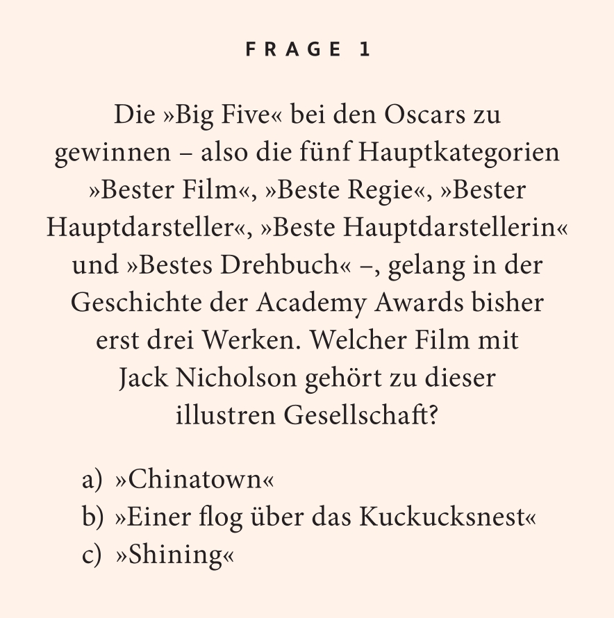 Weitere Ansicht: Film-Quiz | Marko Roeske