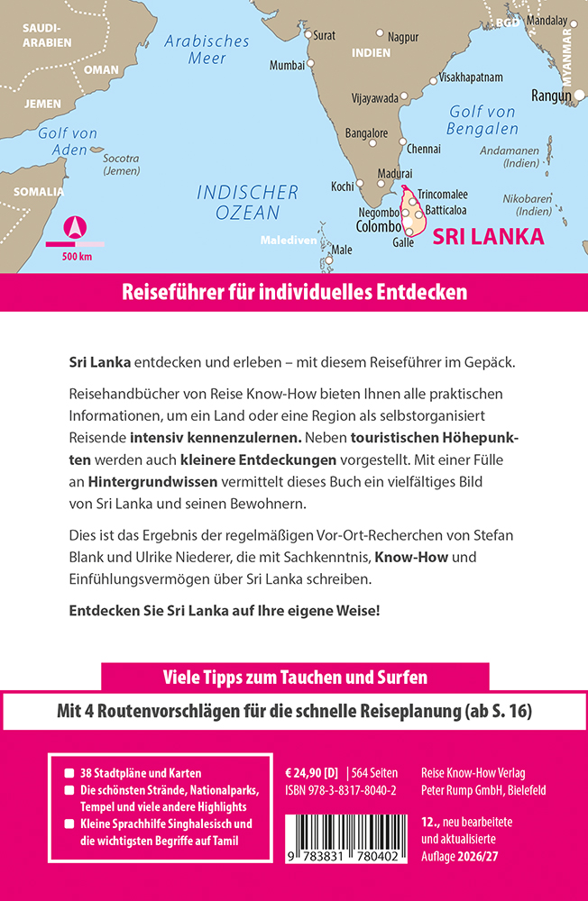 Weitere Ansicht: Reise Know-How Reiseführer Sri Lanka | Stefan Blank, Ulrike Niederer, Rainer Krack