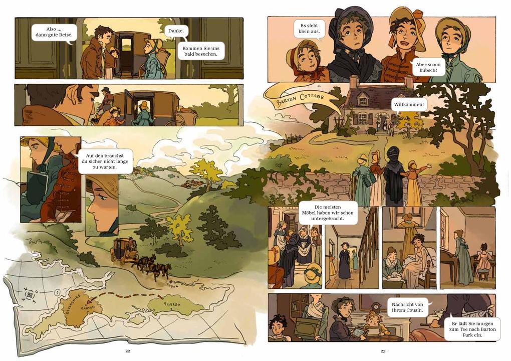 Weitere Ansicht: Verstand und Gefühl - die Graphic Novel nach Jane Austen | Anna Opel, Jane Austen