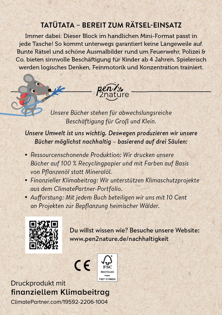 Weitere Ansicht: Mini-Mitnehm-Block Rätsel-Einsatz | Pen2nature