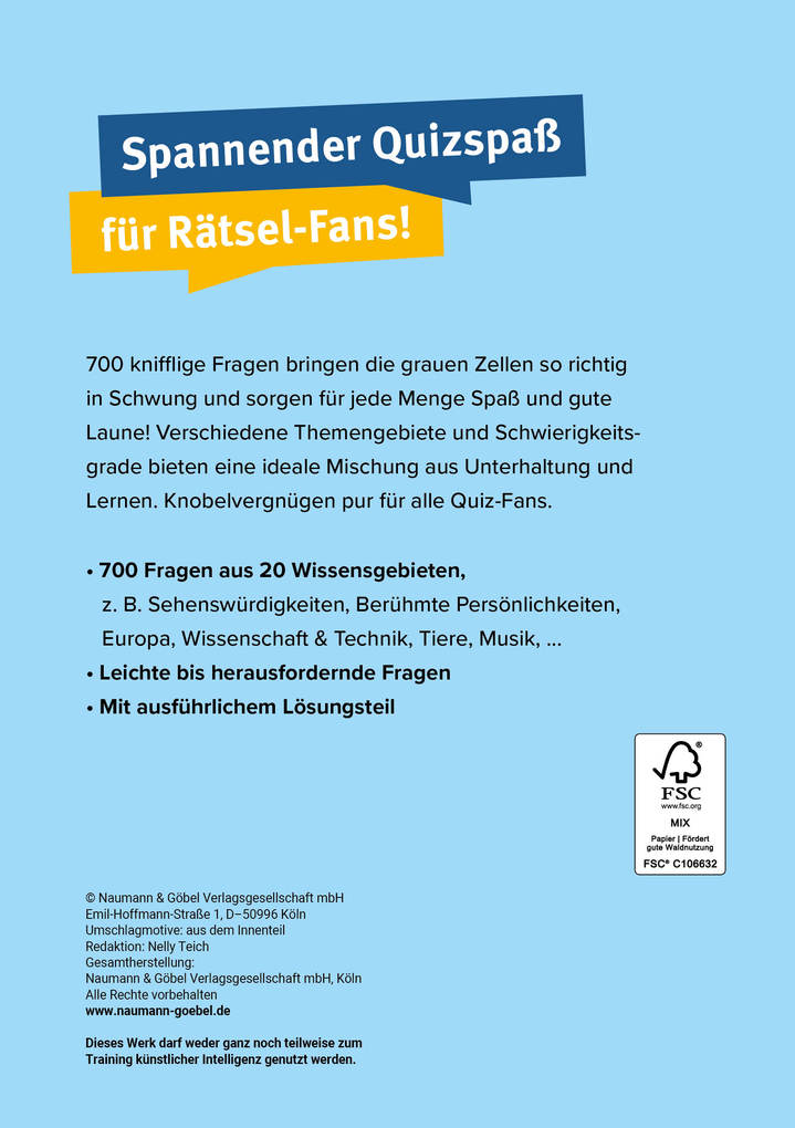 Weitere Ansicht: Das mega dicke Quizbuch (blau)