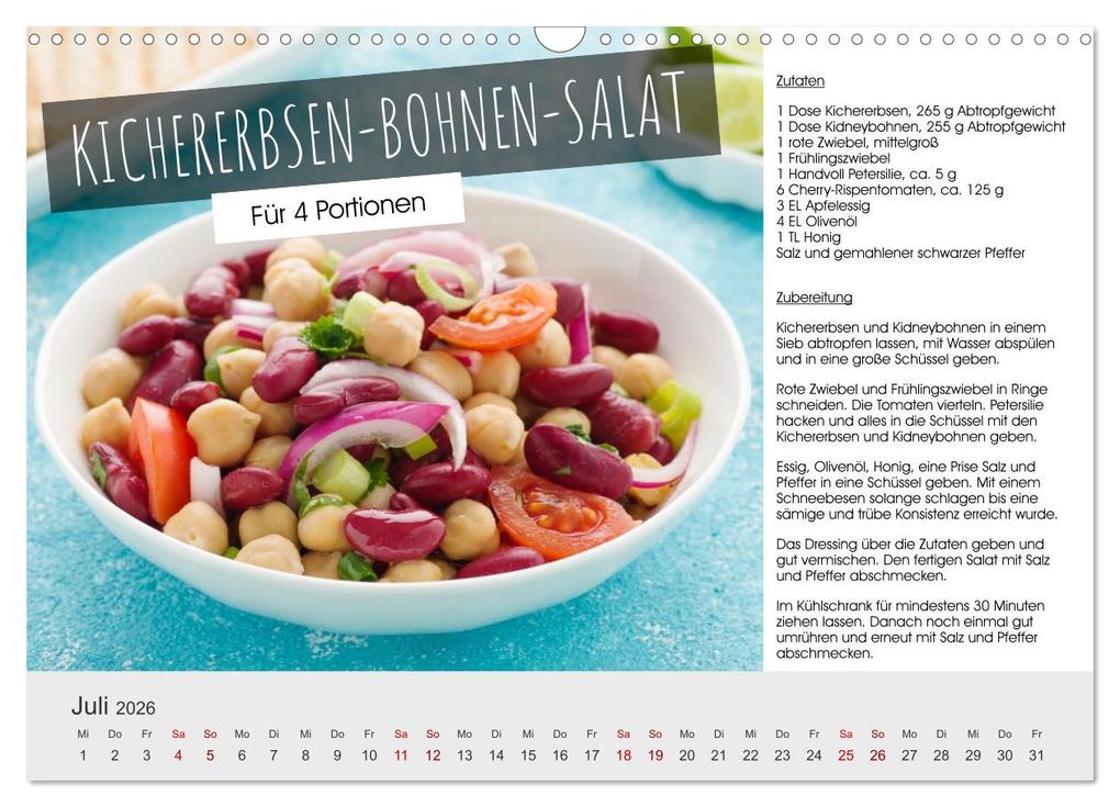 Weitere Ansicht: Vegetarisch - leicht und lecker (Wandkalender 2026 DIN A3 quer), CALVENDO Monatskalender | Martin Rettenberger, Calvendo