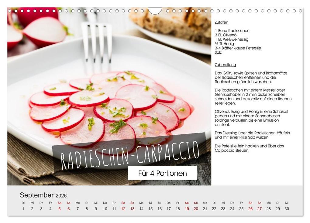 Weitere Ansicht: Vegetarisch - leicht und lecker (Wandkalender 2026 DIN A3 quer), CALVENDO Monatskalender | Martin Rettenberger, Calvendo