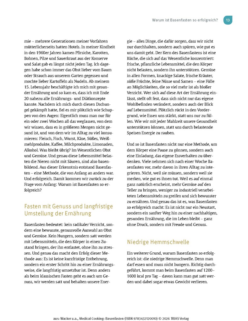 Weitere Ansicht: Medical Cooking: Basenfasten | Sabine Wacker, Martina Huber