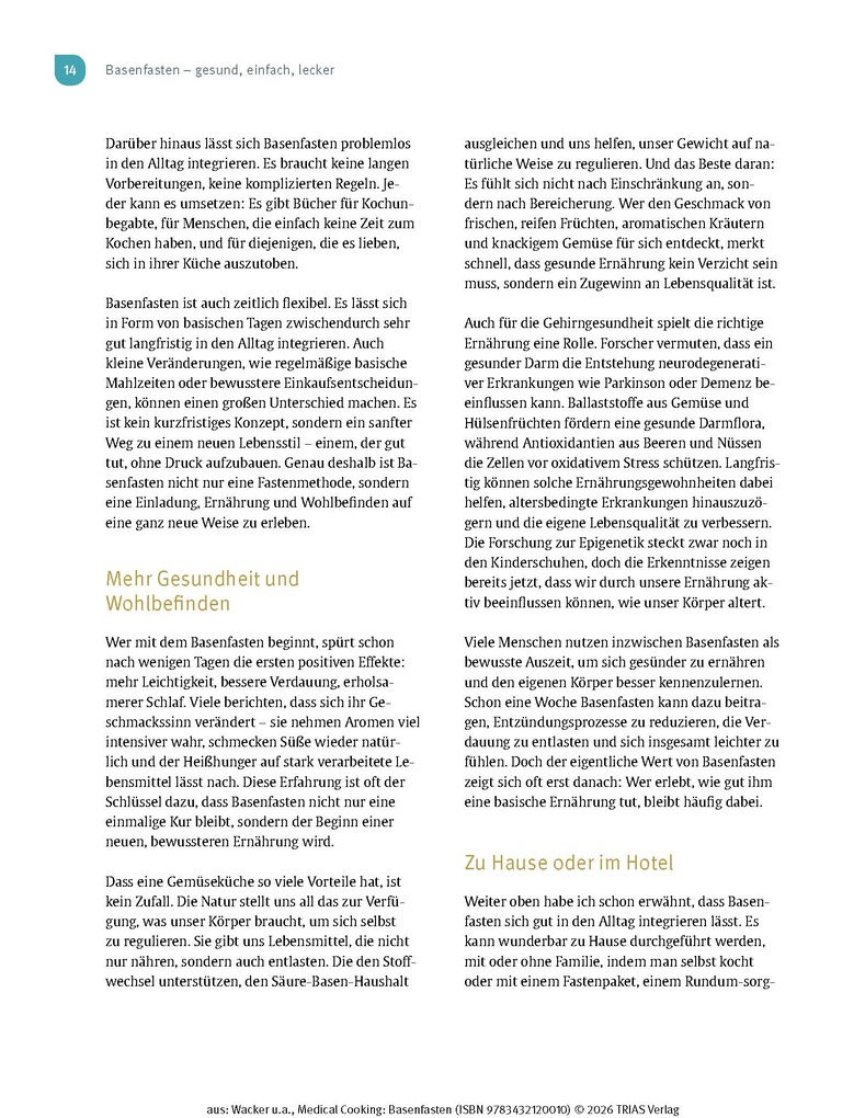 Weitere Ansicht: Medical Cooking: Basenfasten | Sabine Wacker, Martina Huber