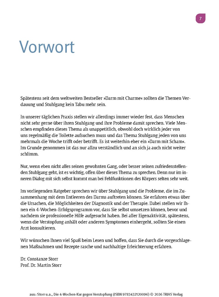 Weitere Ansicht: Die 4-Wochen-Kur gegen Verstopfung | Constanze Storr, Martin Storr