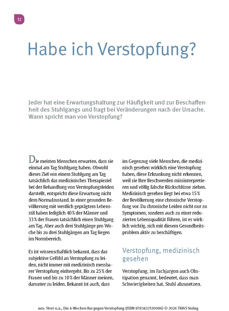 Weitere Ansicht: Die 4-Wochen-Kur gegen Verstopfung | Constanze Storr, Martin Storr