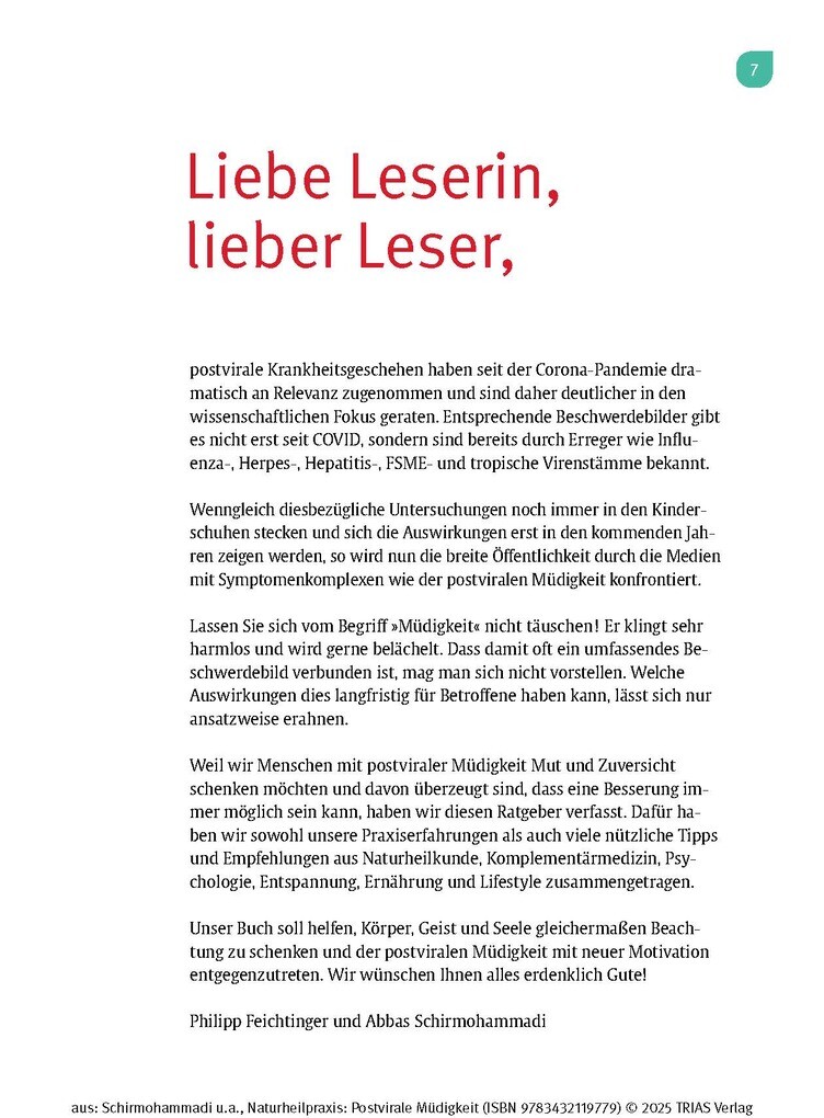 Weitere Ansicht: Naturheilpraxis: Postvirale Müdigkeit | Abbas Schirmohammadi, Philipp Feichtinger