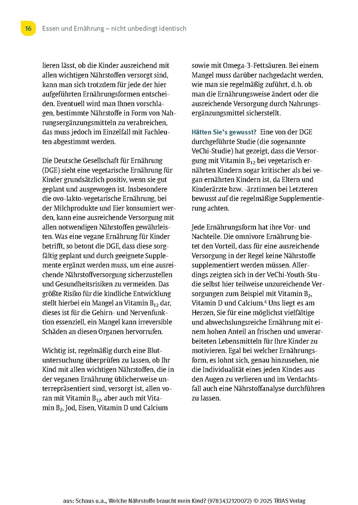 Weitere Ansicht: Welche Nährstoffe braucht mein Kind? | Judith Schaus, Silvia Kraatz, Franziska Delgas