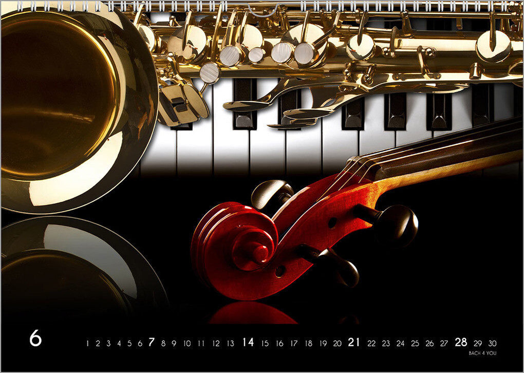 Weitere Ansicht: Musikinstrumente, ein Musik-Kalender 2026, DIN A4 | Peter Bach jr.