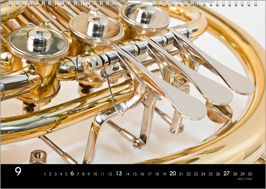 Weitere Ansicht: Musikinstrumente, ein Musik-Kalender 2026, DIN A4 | Peter Bach jr.