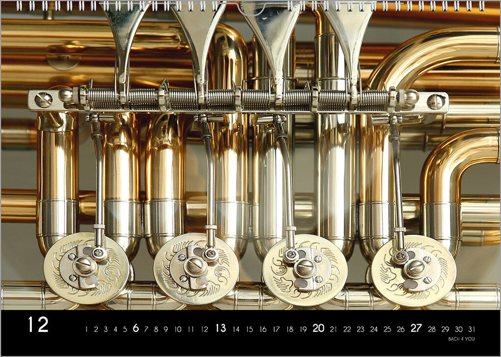 Weitere Ansicht: Musikinstrumente, ein Musik-Kalender 2026, DIN A4 | Peter Bach jr.