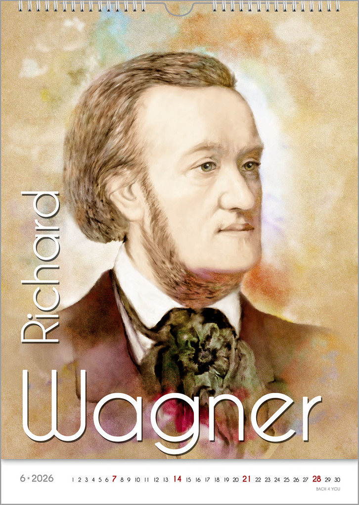 Weitere Ansicht: Komponisten-Kalender, ein Musik-Kalender 2026, DIN A4 | Peter Bach jr.