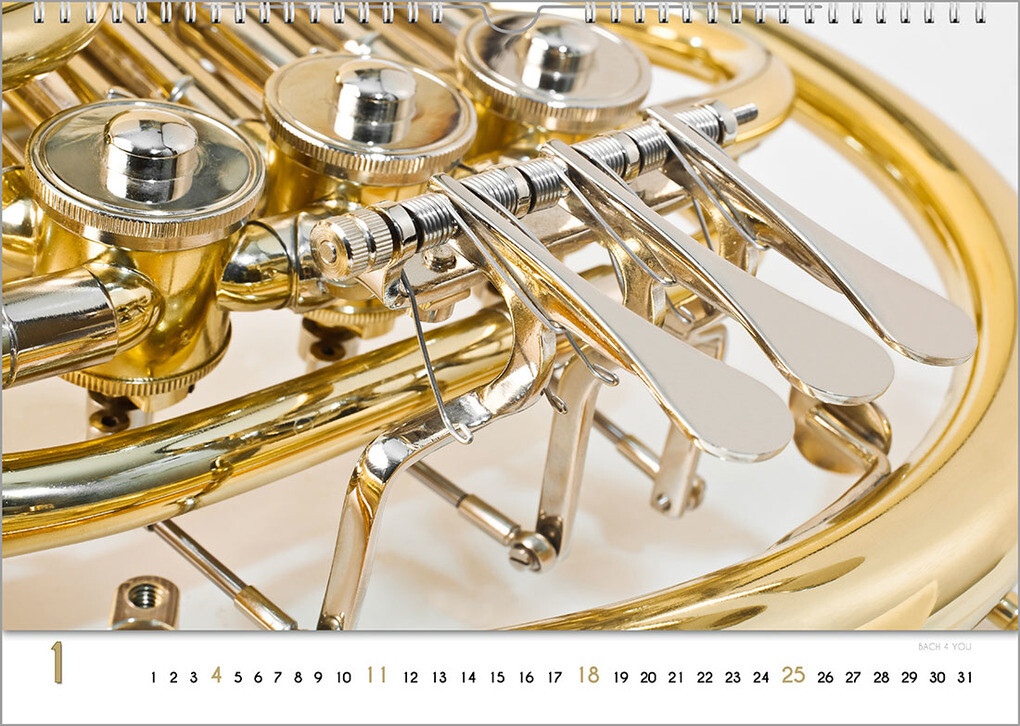 Weitere Ansicht: Blech-Instrumente - Musik-Kalender 2026, DIN A3 | Peter Bach jr.