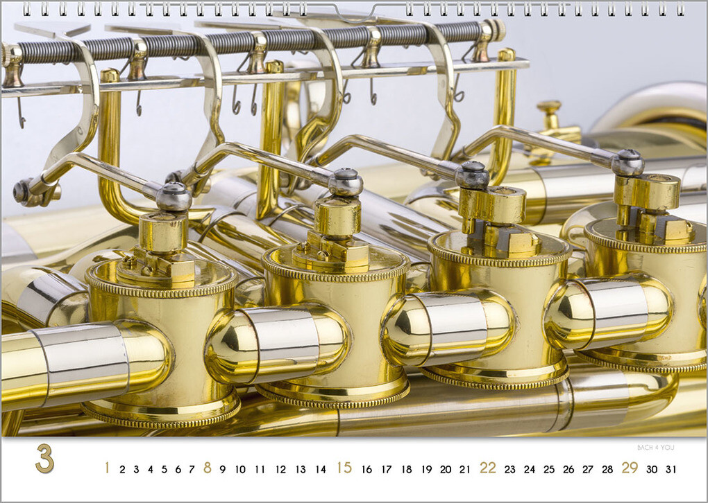 Weitere Ansicht: Blech-Instrumente - Musik-Kalender 2026, DIN A3 | Peter Bach jr.
