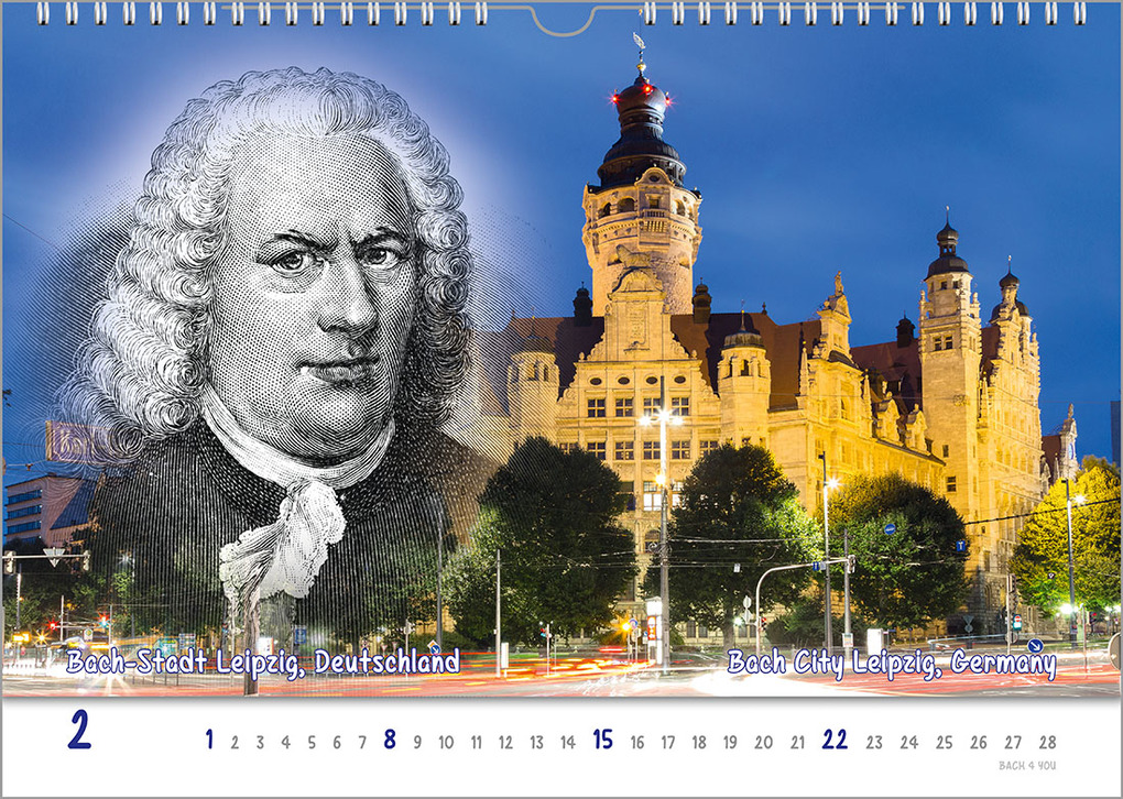 Weitere Ansicht: Komponisten-Kalender, ein Musik-Kalender 2026, DIN A3 | Peter Bach jr.