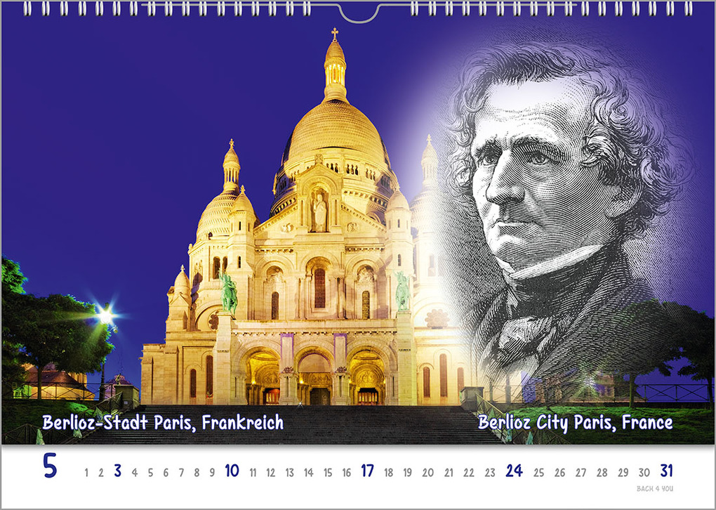 Weitere Ansicht: Komponisten-Kalender, ein Musik-Kalender 2026, DIN A3 | Peter Bach jr.