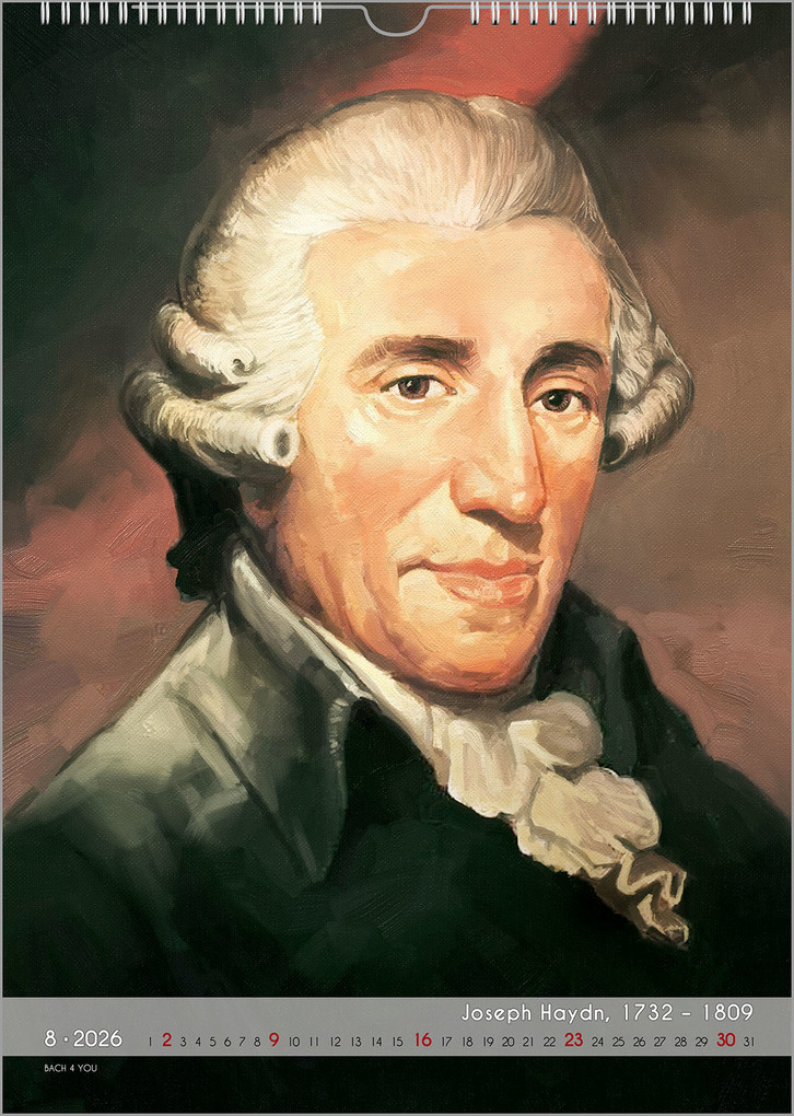 Weitere Ansicht: Komponisten-Kalender, ein Musik-Kalender 2026, DIN A3 | Peter Bach jr.