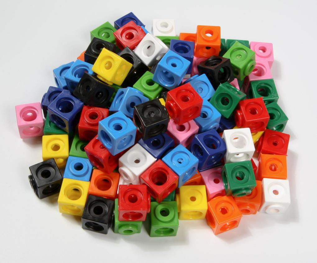 Produktbild: 100 Steckwürfel 10-farbig 1,7cm
