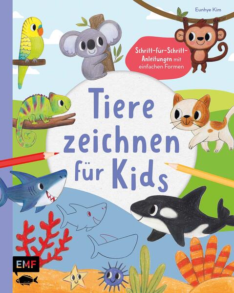 Produktbild: Tiere zeichnen für Kids - Über 100 kunterbunte Lieblingstiere mit einfachen Formen Schritt-für-Schritt malen lernen | Eunhye Kim