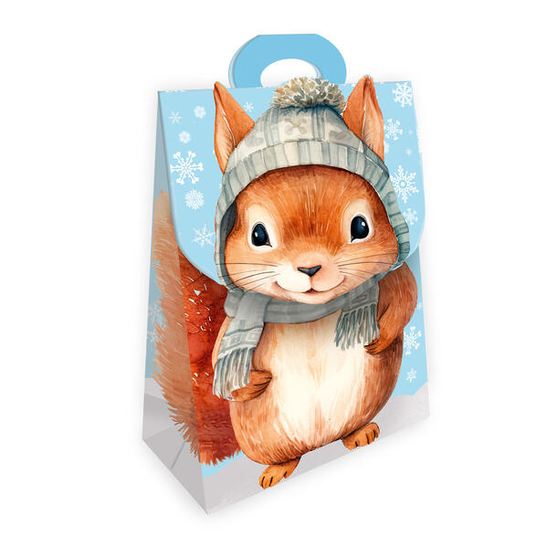 Produktbild: TRÖTSCH - Geschenktasche mit Verschluss Eichhörnchen Winter