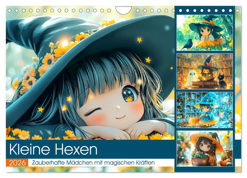 Produktbild: Kleine Hexen. Zauberhafte Mädchen mit magischen Kräften (Wandkalender 2026 DIN A4 quer), CALVENDO Monatskalender | Calvendo, Rose Hurley
